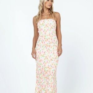 SOLD Tiarna Strapless Princess Polly White Floral Dress